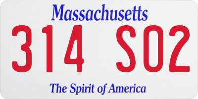 MA license plate 314SO2