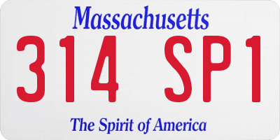 MA license plate 314SP1
