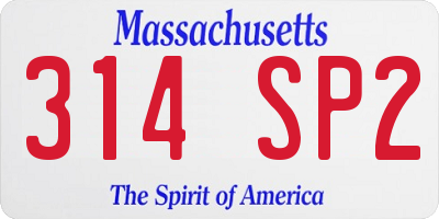 MA license plate 314SP2