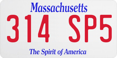 MA license plate 314SP5