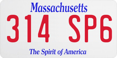 MA license plate 314SP6