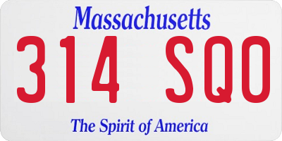 MA license plate 314SQ0