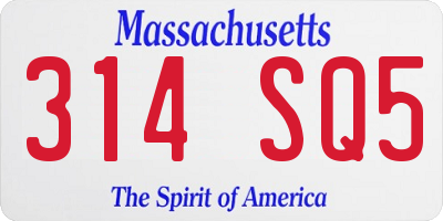 MA license plate 314SQ5