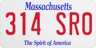 MA license plate 314SR0