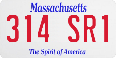 MA license plate 314SR1