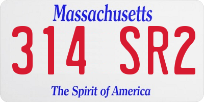 MA license plate 314SR2