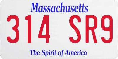 MA license plate 314SR9