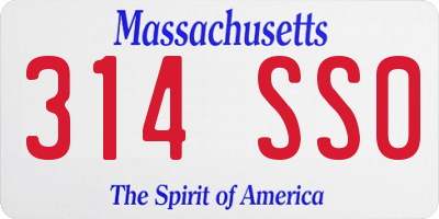 MA license plate 314SS0