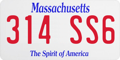 MA license plate 314SS6