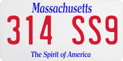 MA license plate 314SS9