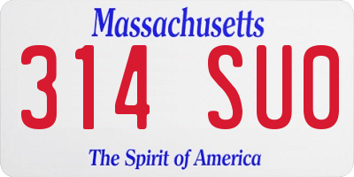 MA license plate 314SU0