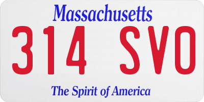 MA license plate 314SV0
