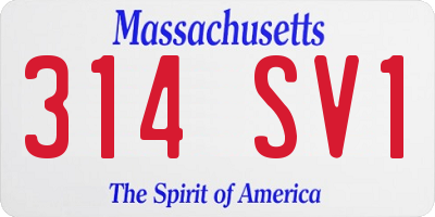 MA license plate 314SV1