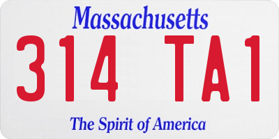 MA license plate 314TA1