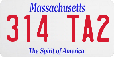 MA license plate 314TA2