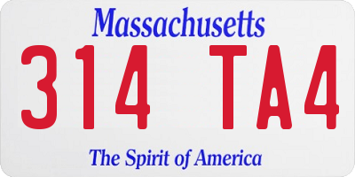 MA license plate 314TA4