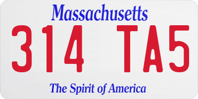MA license plate 314TA5