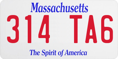 MA license plate 314TA6