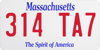 MA license plate 314TA7