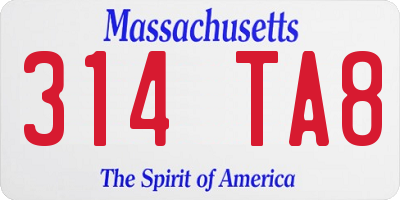 MA license plate 314TA8
