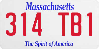 MA license plate 314TB1