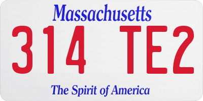 MA license plate 314TE2
