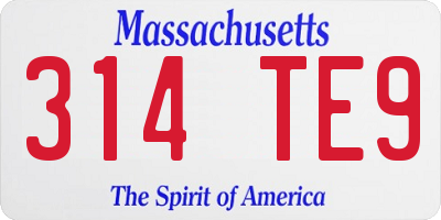 MA license plate 314TE9