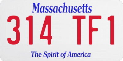 MA license plate 314TF1