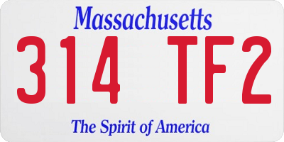 MA license plate 314TF2