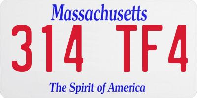 MA license plate 314TF4