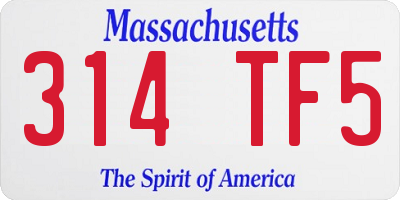 MA license plate 314TF5