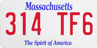 MA license plate 314TF6