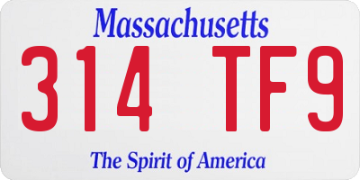 MA license plate 314TF9