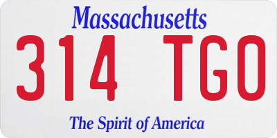 MA license plate 314TG0