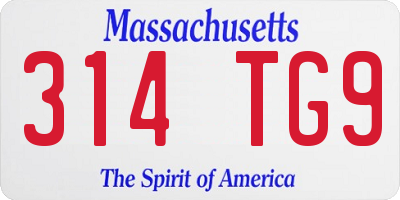MA license plate 314TG9