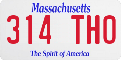 MA license plate 314TH0