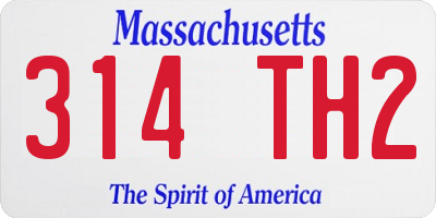 MA license plate 314TH2