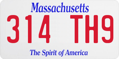 MA license plate 314TH9