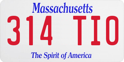 MA license plate 314TI0