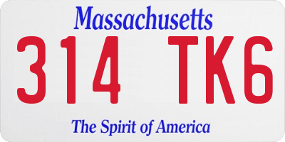 MA license plate 314TK6