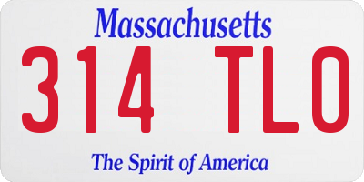 MA license plate 314TL0