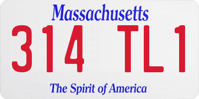 MA license plate 314TL1