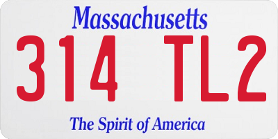 MA license plate 314TL2