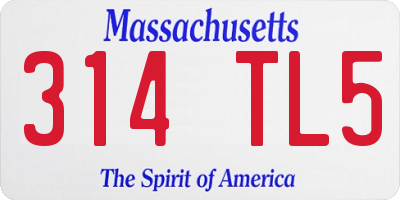 MA license plate 314TL5