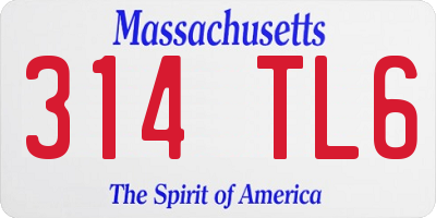 MA license plate 314TL6