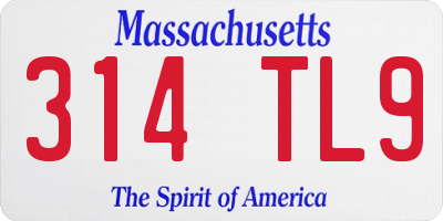 MA license plate 314TL9
