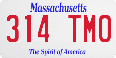 MA license plate 314TM0