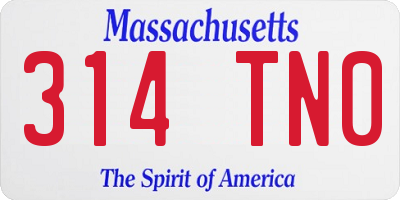 MA license plate 314TN0