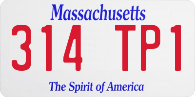 MA license plate 314TP1