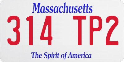MA license plate 314TP2